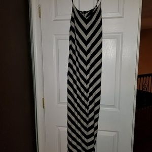 Black and cream summer maxi dress